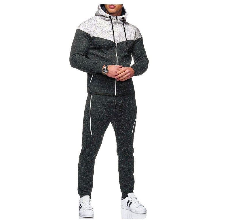 Men's Leisure And Comfortable Sports Patchwork Suit Sweater