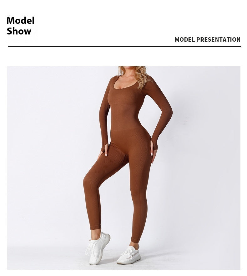 Seamless Yoga Jumpsuit Long Sleeve Autumn And Winter Rompers