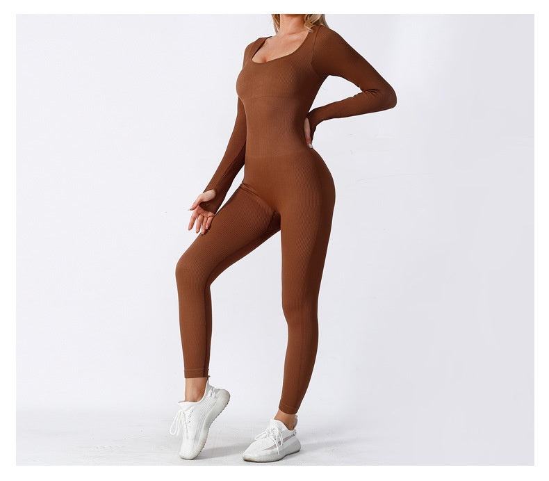 Seamless Yoga Jumpsuit Long Sleeve Autumn And Winter Rompers